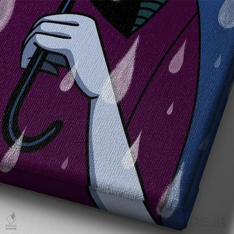 تابلو باران اثر آسایزا - نمای نزدیک بافت بوم