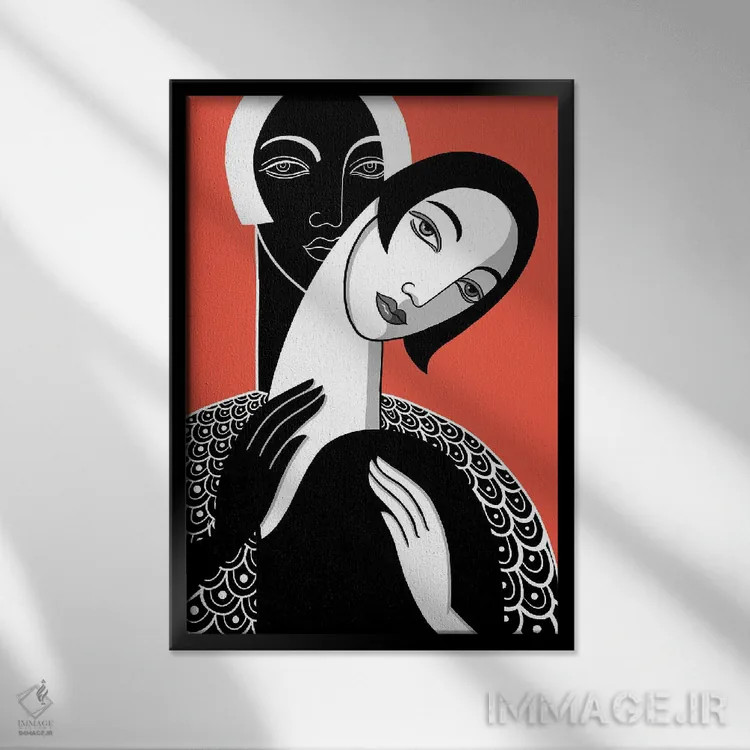 تابلو لمس اثر آسایزا - نمای قابدار مشکی