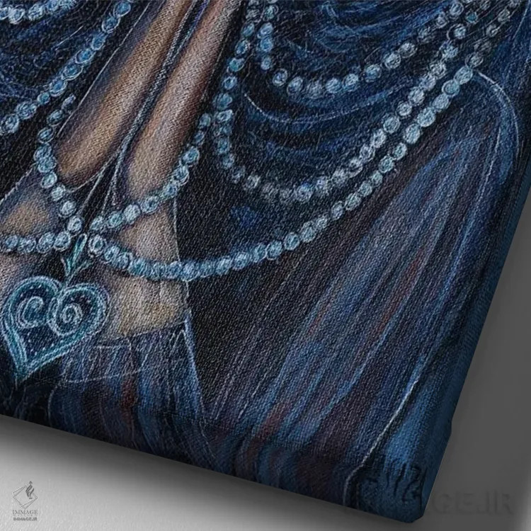 تابلو دختران گتسبی (الهام از داستان گتسبی بزرگ) اثر آسایزا - نمای نزدیک بافت بوم