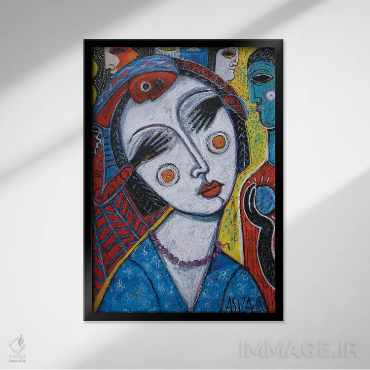 تابلو عشق خاموش - راست اثر آسایزا - نمای قابدار مشکی