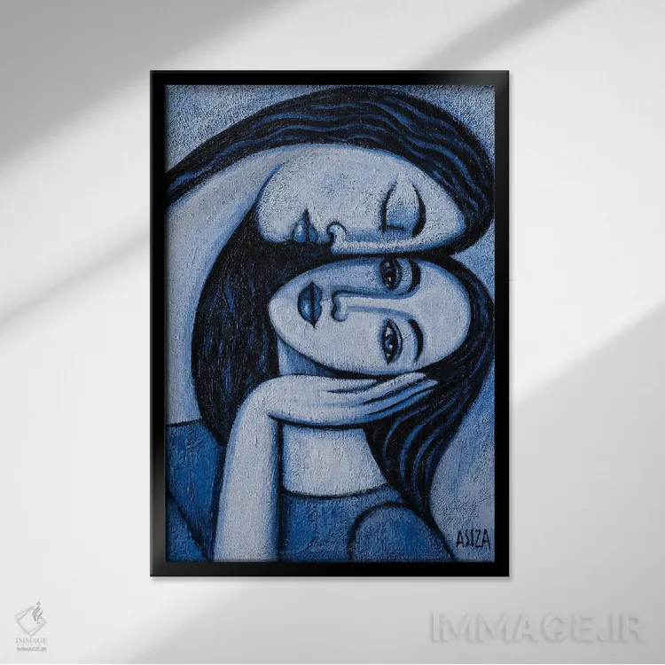 تابلو مهرورزی ۲ اثر آسایزا - نمای قابدار مشکی