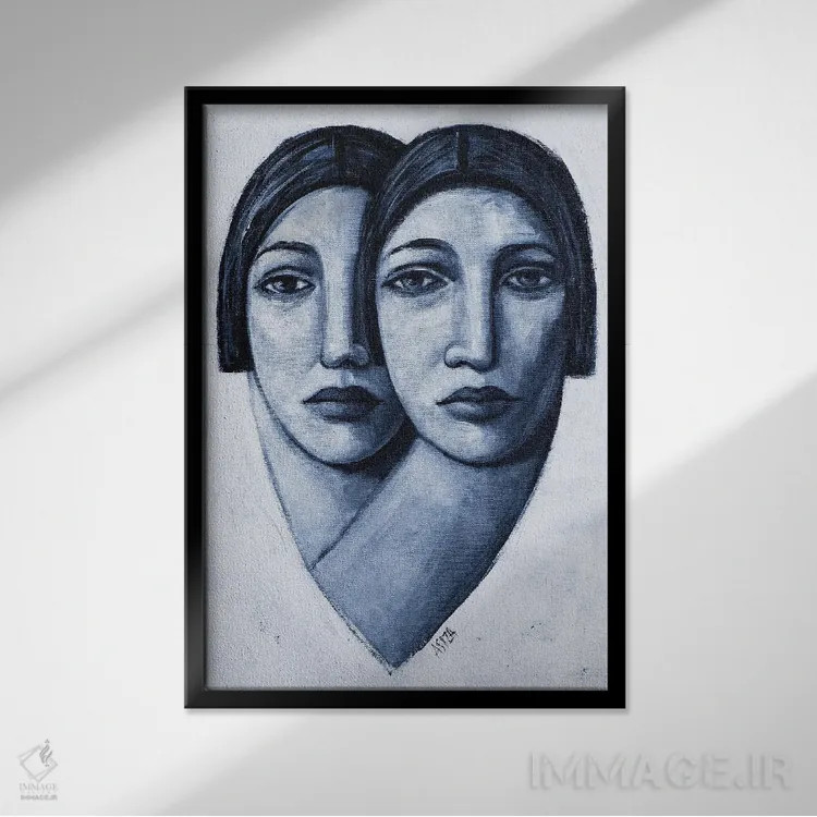 تابلو سفید اثر آسایزا - نمای قابدار مشکی
