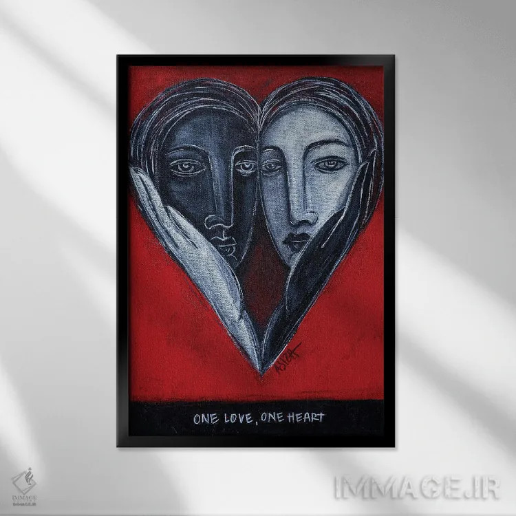 تابلو یک عشق اثر آسایزا - نمای قابدار مشکی