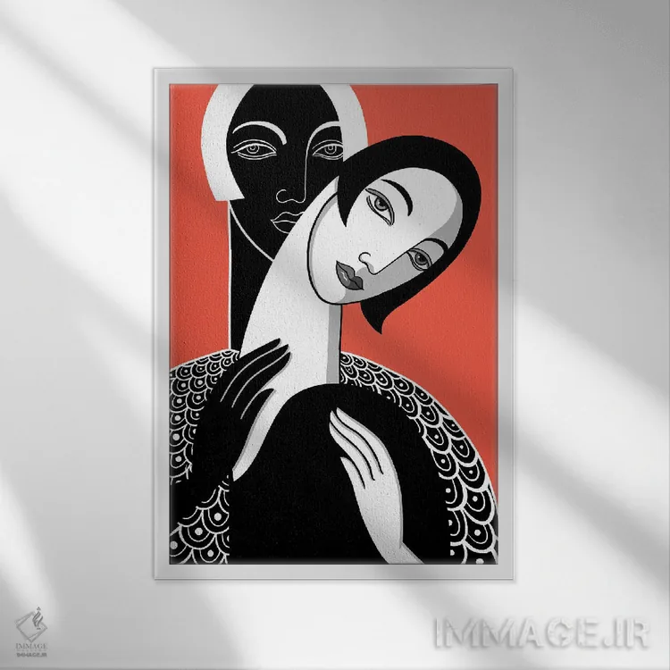 تابلو لمس اثر آسایزا - نمای قابدار سفید