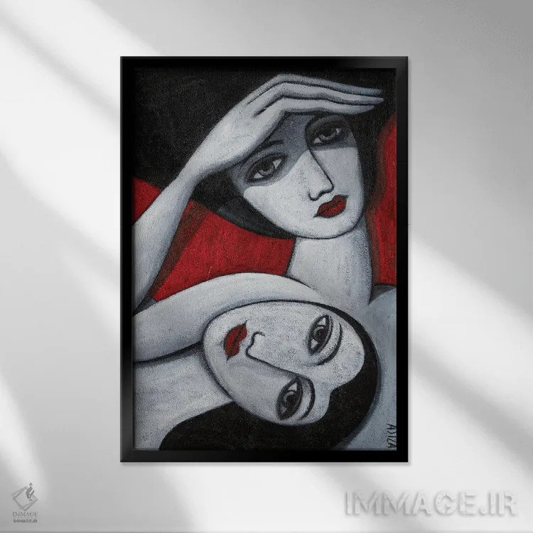 تابلو در سایه (عبارت اسپانیایی/ایتالیایی) اثر آسایزا - نمای قابدار مشکی