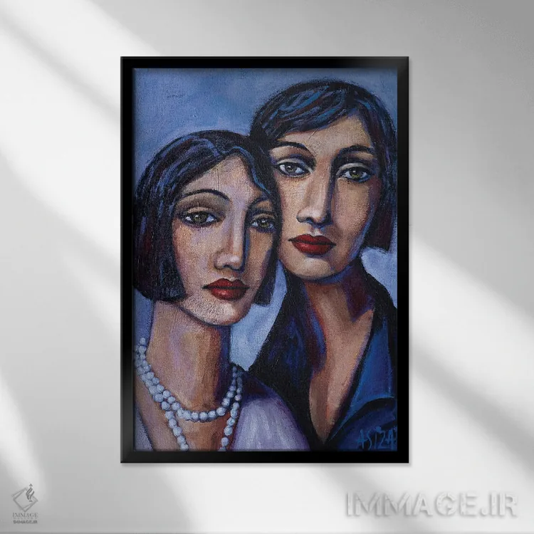 تابلو شانهبهشانه اثر آسایزا - نمای قابدار مشکی