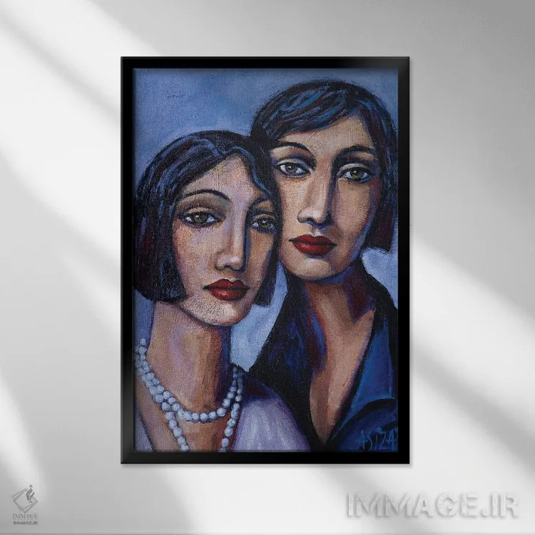 تابلو شانهبهشانه اثر آسایزا - نمای قابدار مشکی