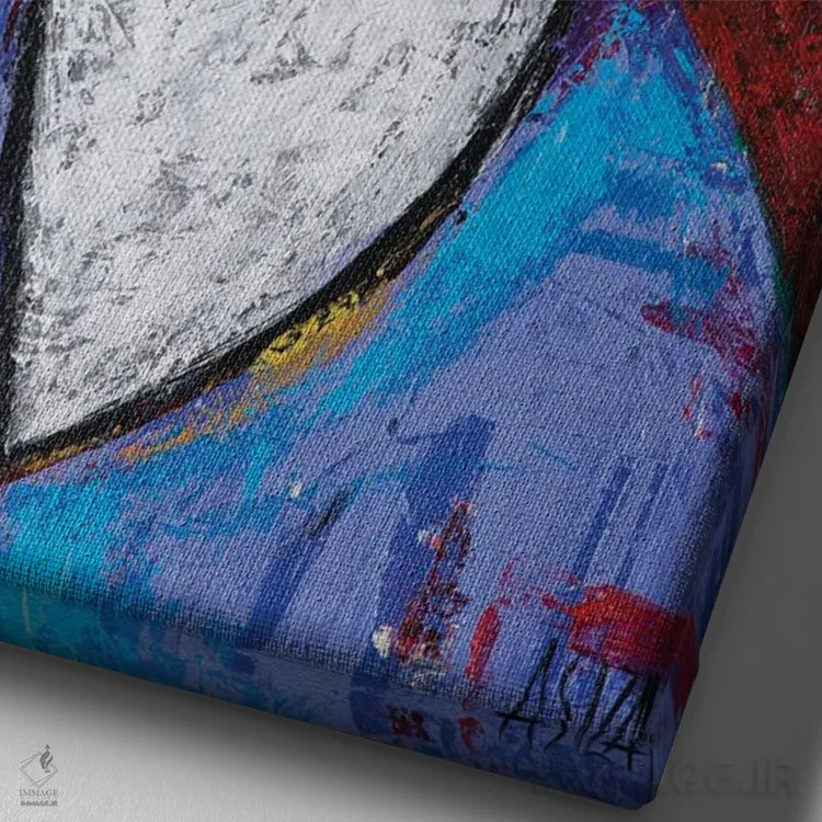 تابلو کاش اینجا بودی اثر آسایزا - نمای نزدیک بافت بوم