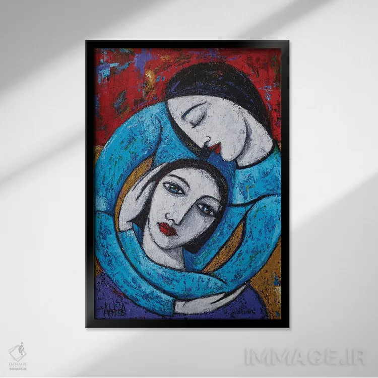 تابلو مهرورزی اثر آسایزا - نمای قابدار مشکی