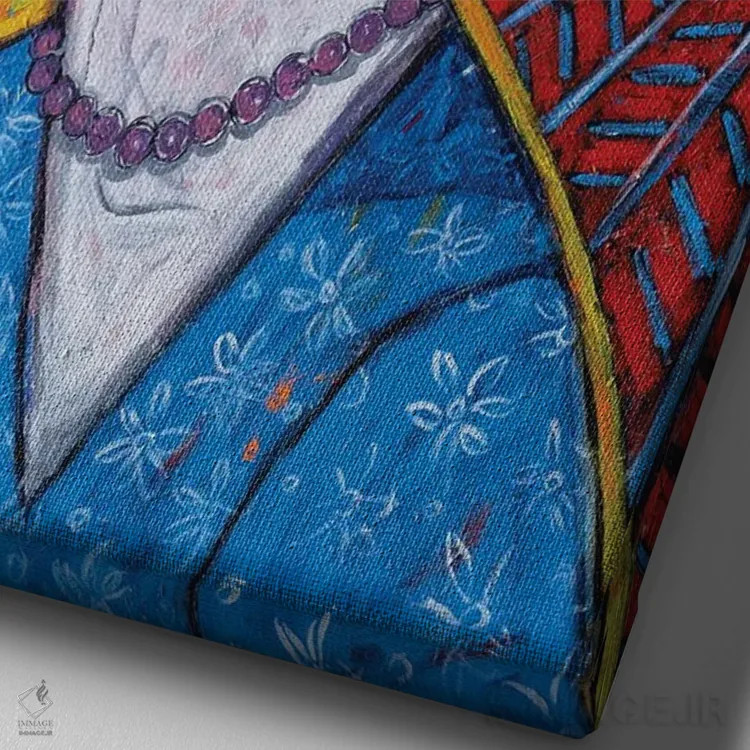 تابلو عشق خاموش - چپ اثر آسایزا - نمای نزدیک بافت بوم