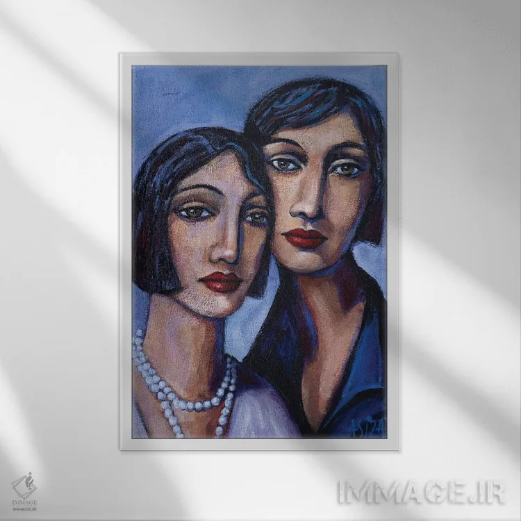 تابلو شانهبهشانه اثر آسایزا - نمای قابدار سفید