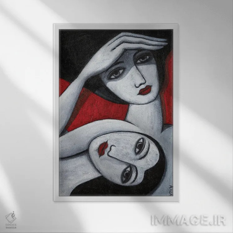 تابلو در سایه (عبارت اسپانیایی/ایتالیایی) اثر آسایزا - نمای قابدار سفید