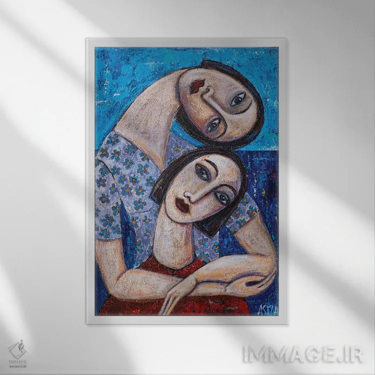 تابلو بحث دونفره (رو در رو، فرانسوی) اثر آسایزا - نمای قابدار سفید