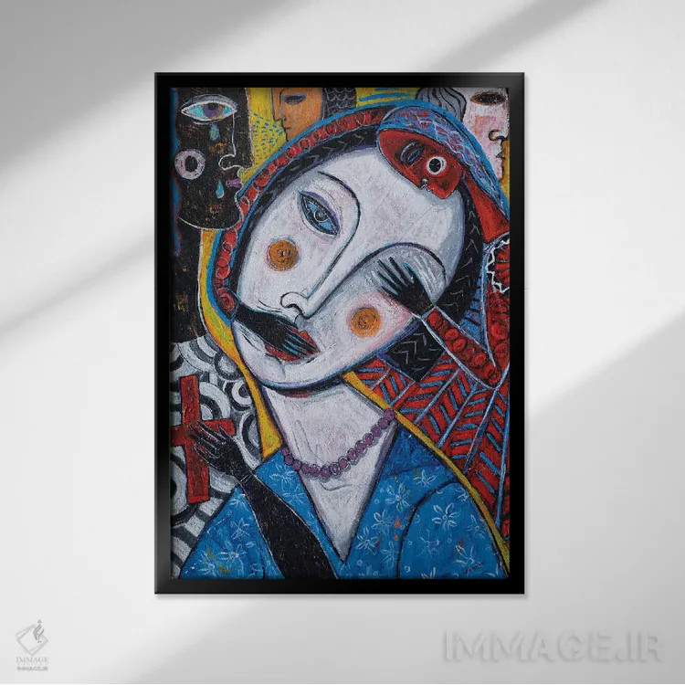 تابلو عشق خاموش - چپ اثر آسایزا - نمای قابدار مشکی