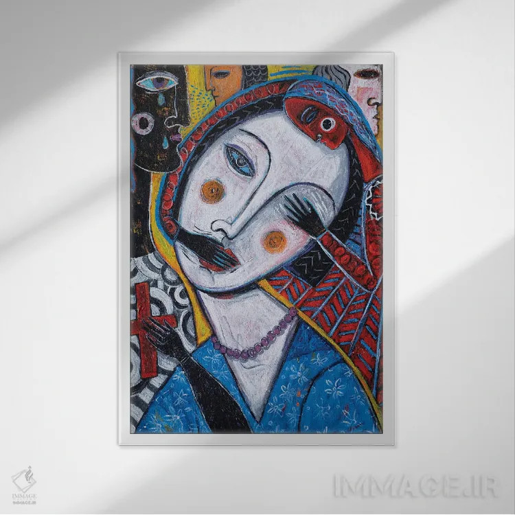 تابلو عشق خاموش - چپ اثر آسایزا - نمای قابدار سفید