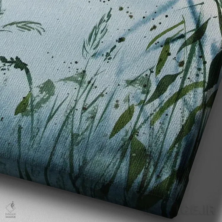 تابلو سحرگاه بر دریاچه اثر الکساندرا جاگودا - نمای نزدیک بافت بوم