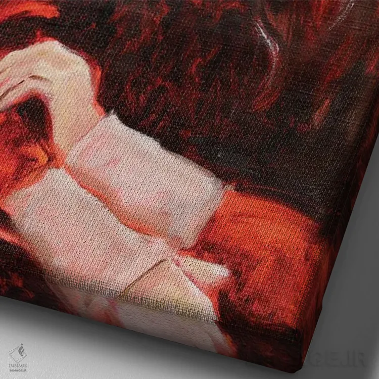 تابلو تقدیم به راز اثر الکساندرا جاگودا - نمای نزدیک بافت بوم