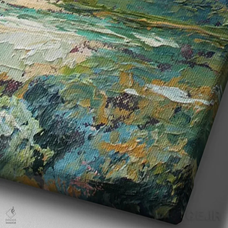 تابلو مسیر در جنگل اثر الکساندرا جاگودا - نمای نزدیک بافت بوم