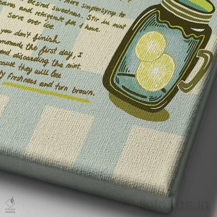 تابلو لیموناد خانگی اثر آندریا جیسید - نمای نزدیک بافت بوم