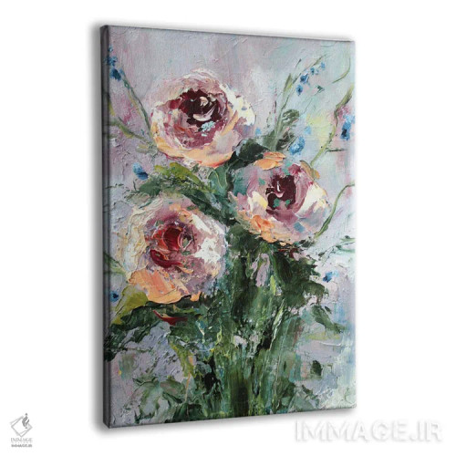 تابلو رزهای صورتی اثر الکساندرا جاگودا - نمای پرسپکتیو محصول