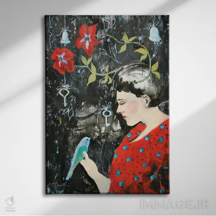 تابلو سلام بر بهار اثر الکساندرا جاگودا - نمای روبهرو روی دیوار