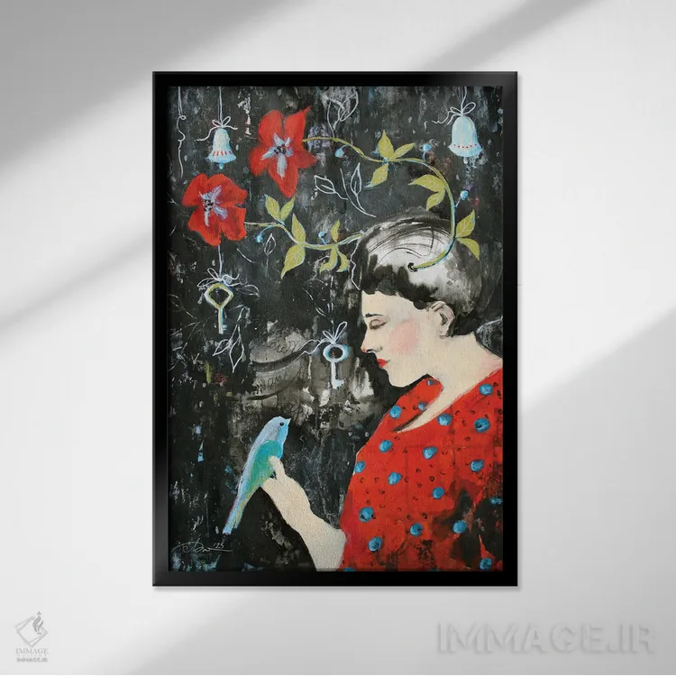 تابلو سلام بر بهار اثر الکساندرا جاگودا - نمای قابدار مشکی