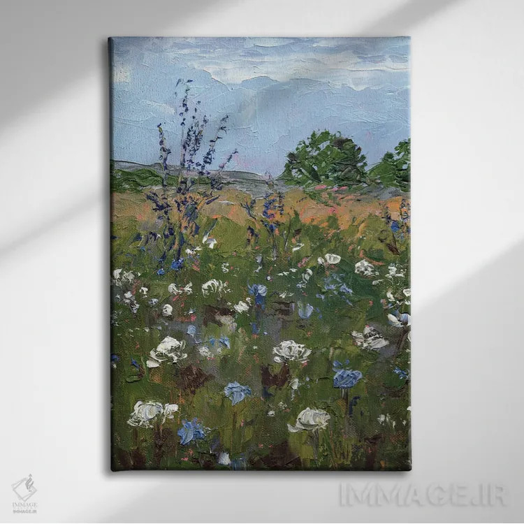 تابلو منظره آبی اثر الکساندرا جاگودا - نمای روبهرو روی دیوار