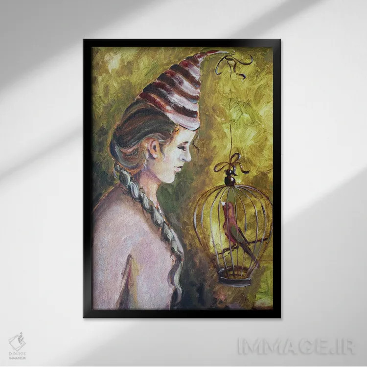 تابلو پرنده کوچک اثر الکساندرا جاگودا - نمای قابدار مشکی