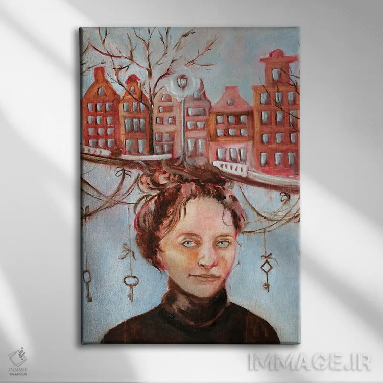 تابلو کلیدهای شهر اثر الکساندرا جاگودا - نمای روبهرو روی دیوار