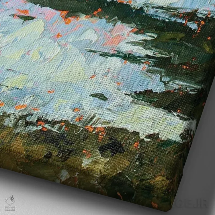 تابلو طلوع بنفش اثر الکساندرا جاگودا - نمای نزدیک بافت بوم