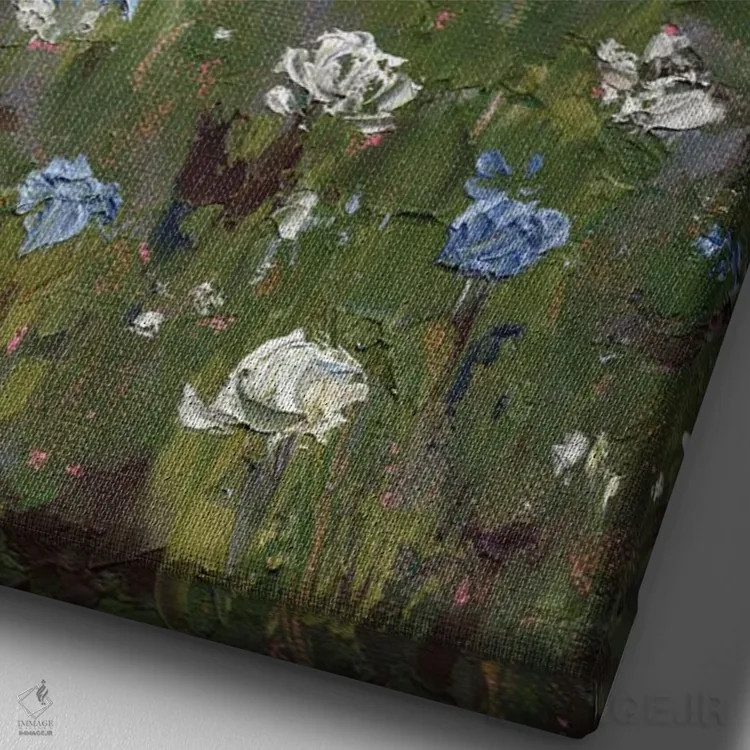 تابلو منظره آبی اثر الکساندرا جاگودا - نمای نزدیک بافت بوم