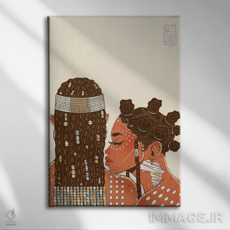 تابلو زیبایی آفریقایی اثر علیجاه وست - نمای روبهرو روی دیوار