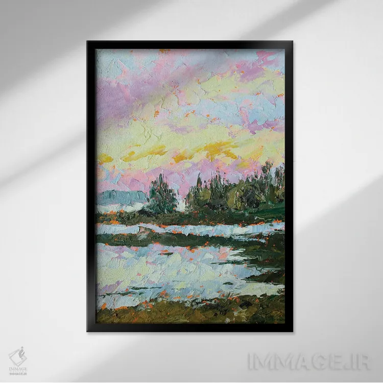 تابلو طلوع بنفش اثر الکساندرا جاگودا - نمای قابدار مشکی