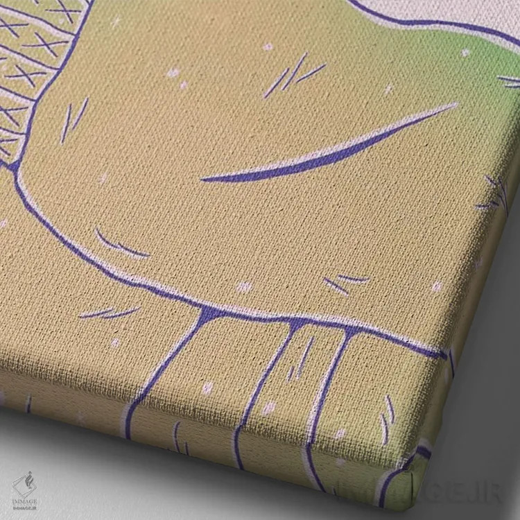 تابلو کاری سبز انجام بده اثر علیجاه وست - نمای نزدیک بافت بوم