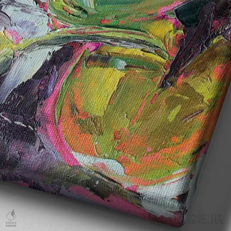 تابلو کنار تالاب اثر الکساندرا جاگودا - نمای نزدیک بافت بوم