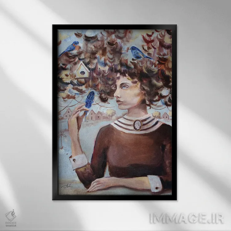 تابلو پَر تازه امید اثر الکساندرا جاگودا - نمای قابدار مشکی