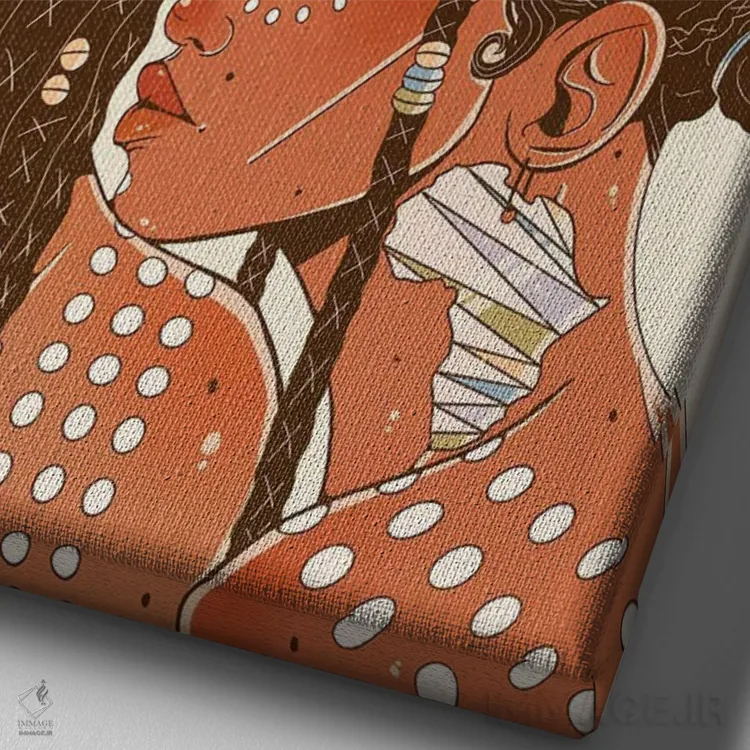 تابلو زیبایی آفریقایی اثر علیجاه وست - نمای نزدیک بافت بوم