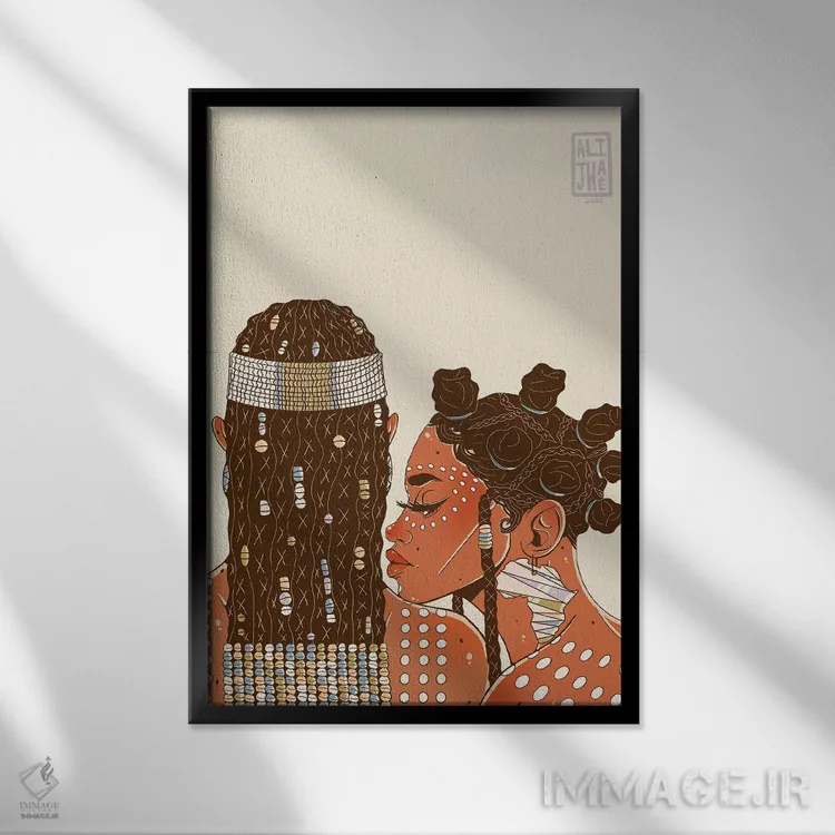 تابلو زیبایی آفریقایی اثر علیجاه وست - نمای قابدار مشکی