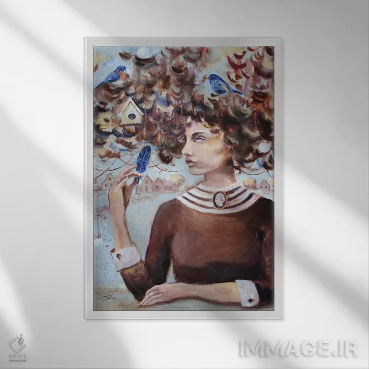 تابلو پَر تازه امید اثر الکساندرا جاگودا - نمای قابدار سفید