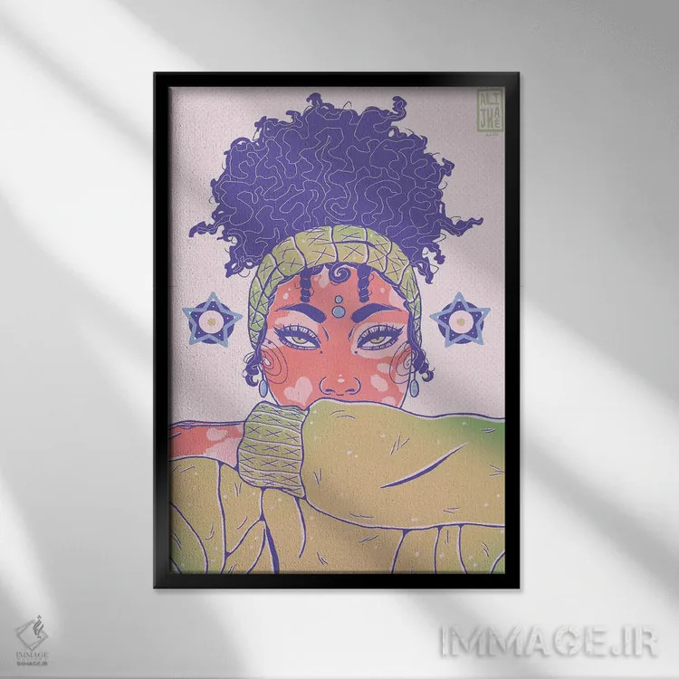 تابلو کاری سبز انجام بده اثر علیجاه وست - نمای قابدار مشکی