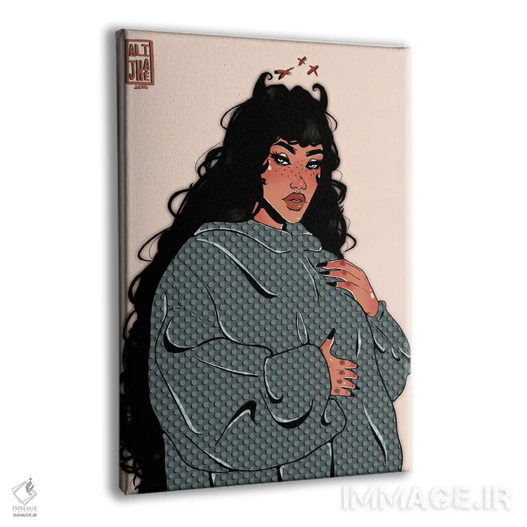 تابلو دختر خالخالی اثر علیجاه وست - نمای پرسپکتیو محصول