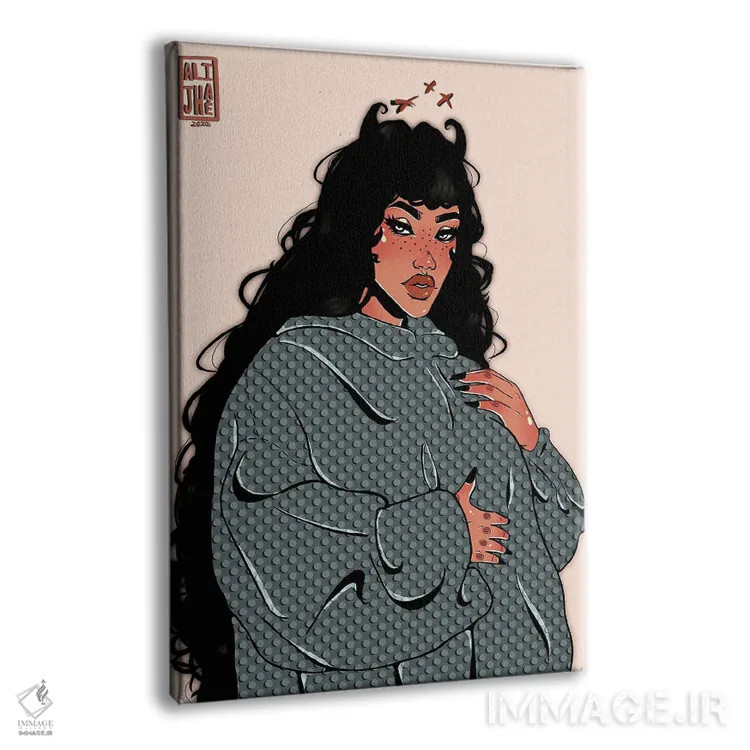 تابلو دختر خالخالی اثر علیجاه وست - نمای پرسپکتیو محصول