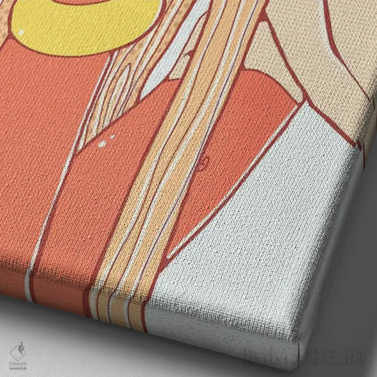 تابلو سلام دختر اثر علیجاه وست - نمای نزدیک بافت بوم