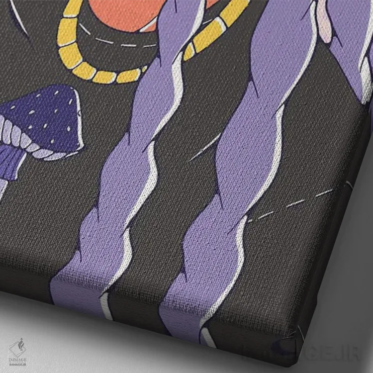 تابلو دختر قورباغهای اثر علیجاه وست - نمای نزدیک بافت بوم