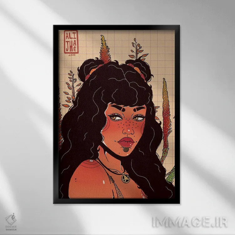 تابلو بیابان سرخ اثر علیجاه وست - نمای قابدار مشکی