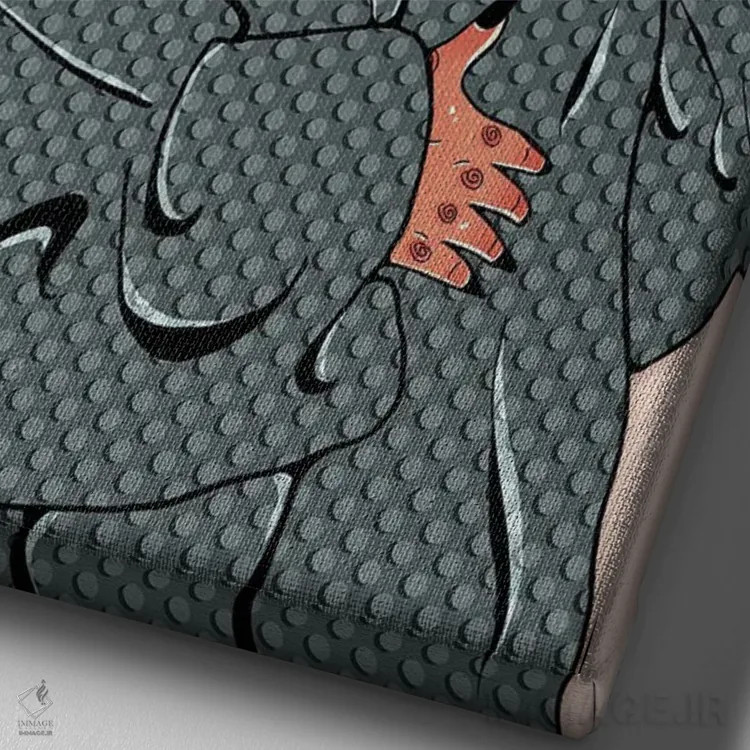 تابلو دختر خالخالی اثر علیجاه وست - نمای نزدیک بافت بوم