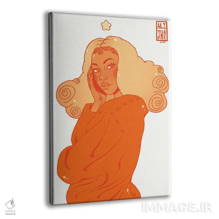 تابلو دختر طعم کدوتنبل و ادویه اثر علیجاه وست - نمای پرسپکتیو محصول