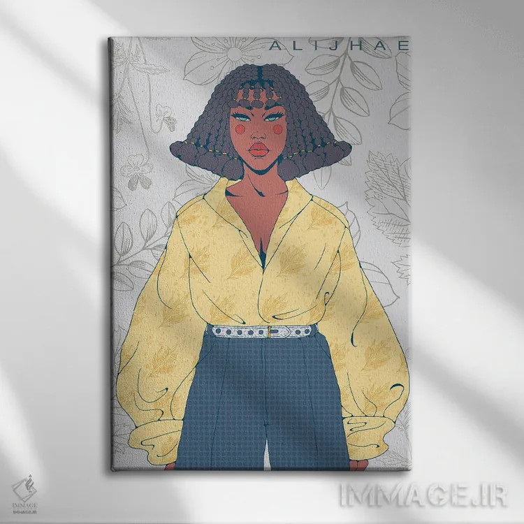 تابلو حرفهای زردپوش اثر علیجاه وست - نمای روبهرو روی دیوار