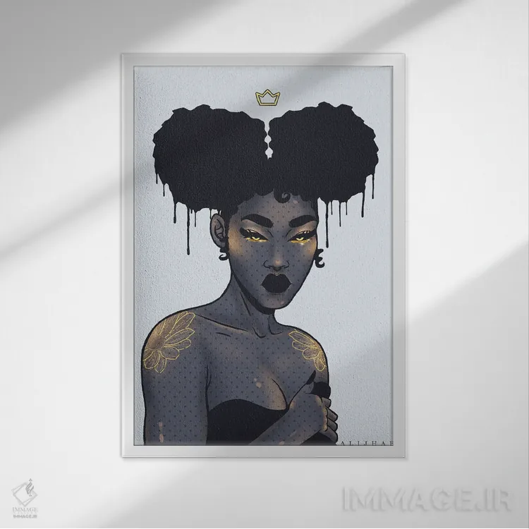 تابلو قدرت سیاه (جنبش حقوق مدنی) اثر علیجاه وست - نمای قابدار سفید