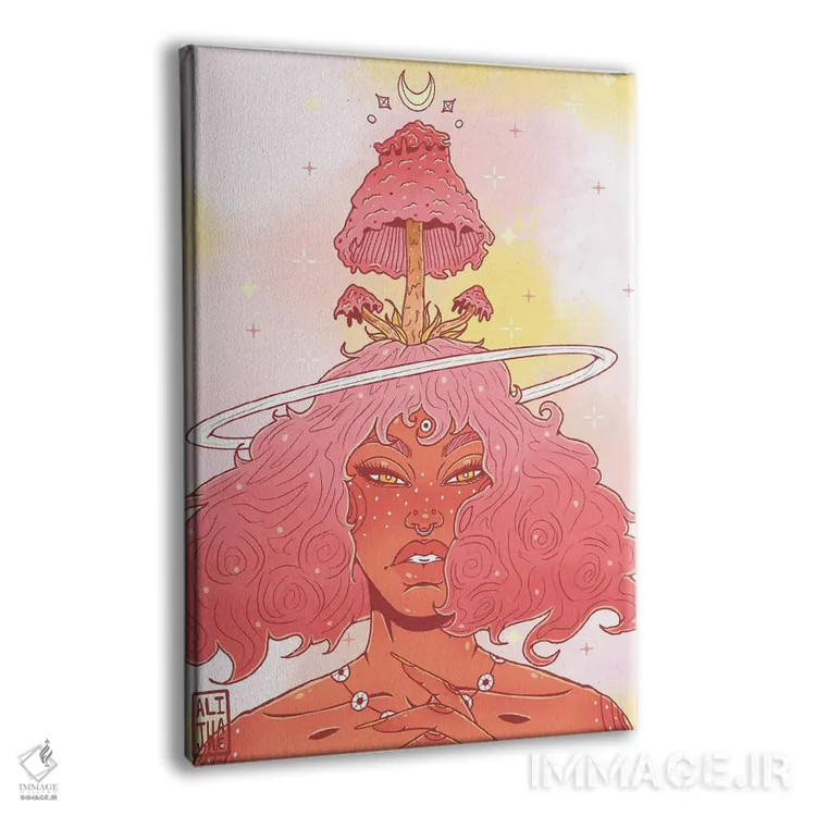 تابلو دختر قارچی اثر علیجاه وست - نمای پرسپکتیو محصول
